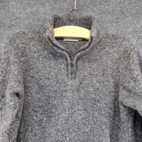 Luca Nobili Women's 1/4 Zip Pullover Knit Sweater Gray Large Solid Mock Neck - Picture 3 of 11